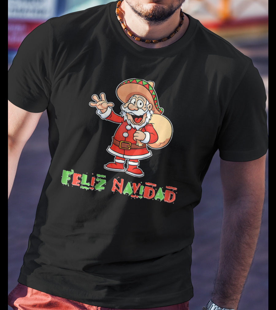 Feliz Navidad Mexican Santa Mexi Sombrero T-Shirt
