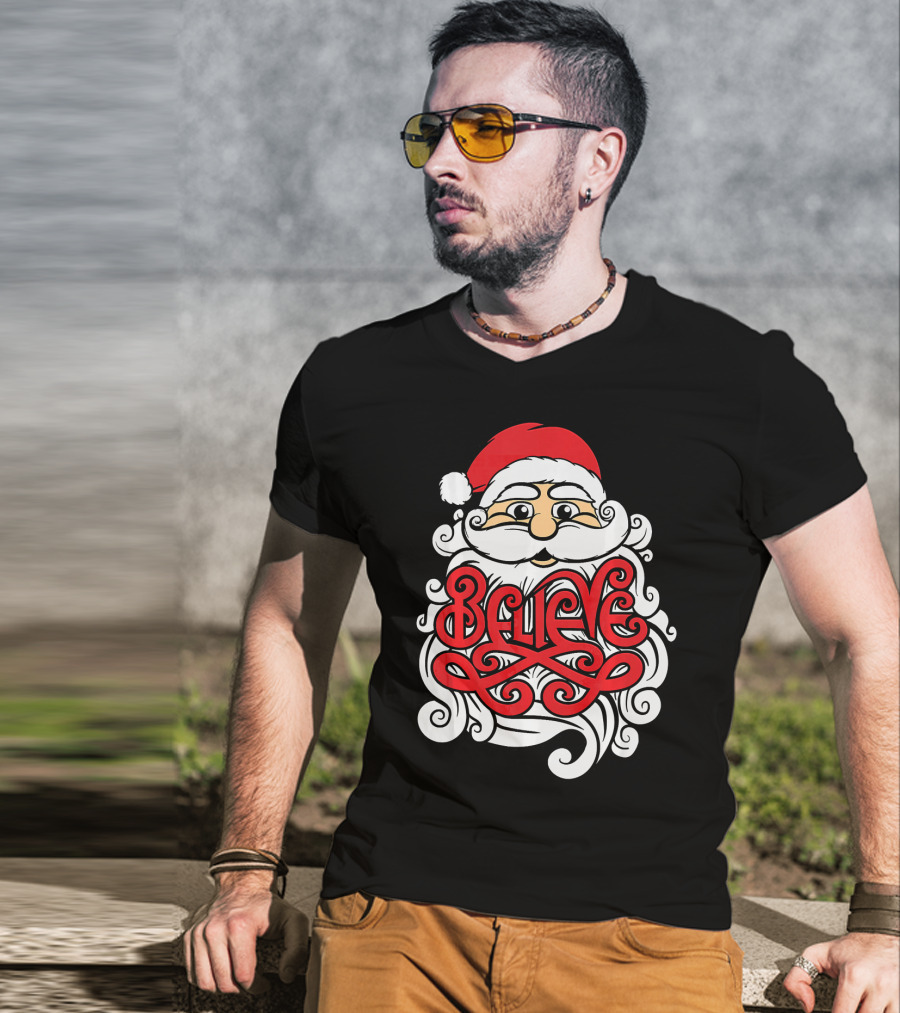 Believe Santa Christmas X Mas T-Shirt