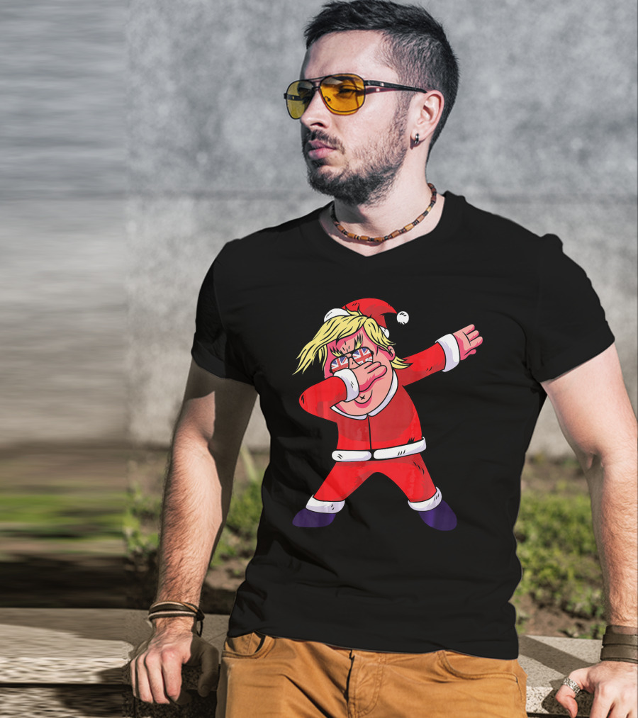 Dabbing Santa Claus With Sunglasses And Santa Hat T-Shirt