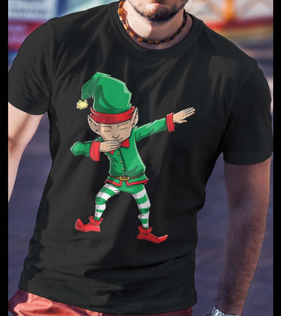 Christmas Dabbing Elf Squad Festive Dance Gesture T-Shirt