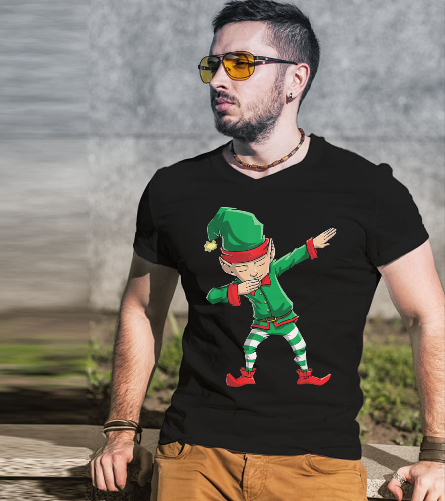 Christmas Dabbing Elf Squad Festive Dance Gesture T-Shirt