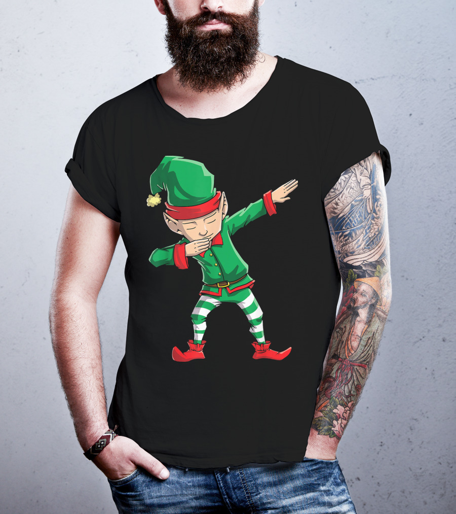 Christmas Dabbing Elf Squad Festive Dance Gesture T-Shirt