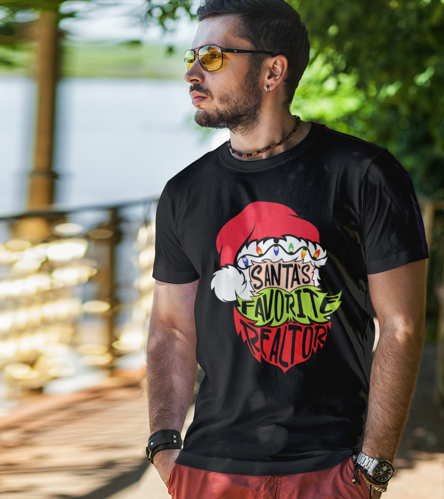 Santa's Favorite Realtor Christmas Santa T-Shirt