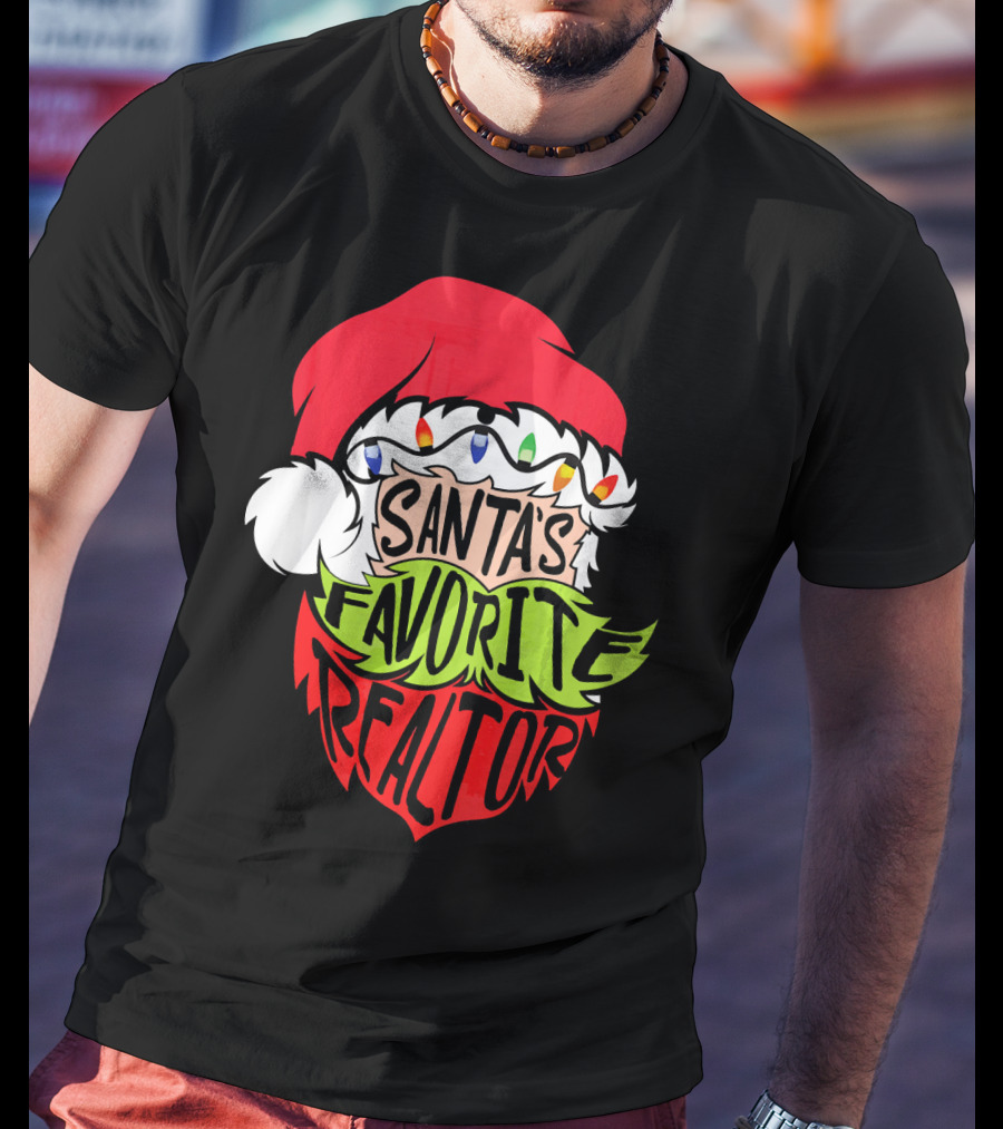 Santa's Favorite Realtor Christmas Santa T-Shirt