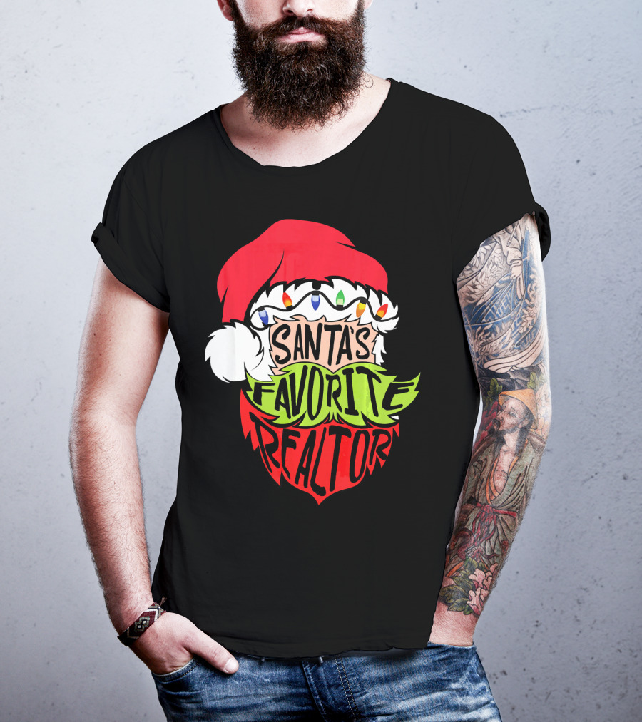 Santa's Favorite Realtor Christmas Santa T-Shirt