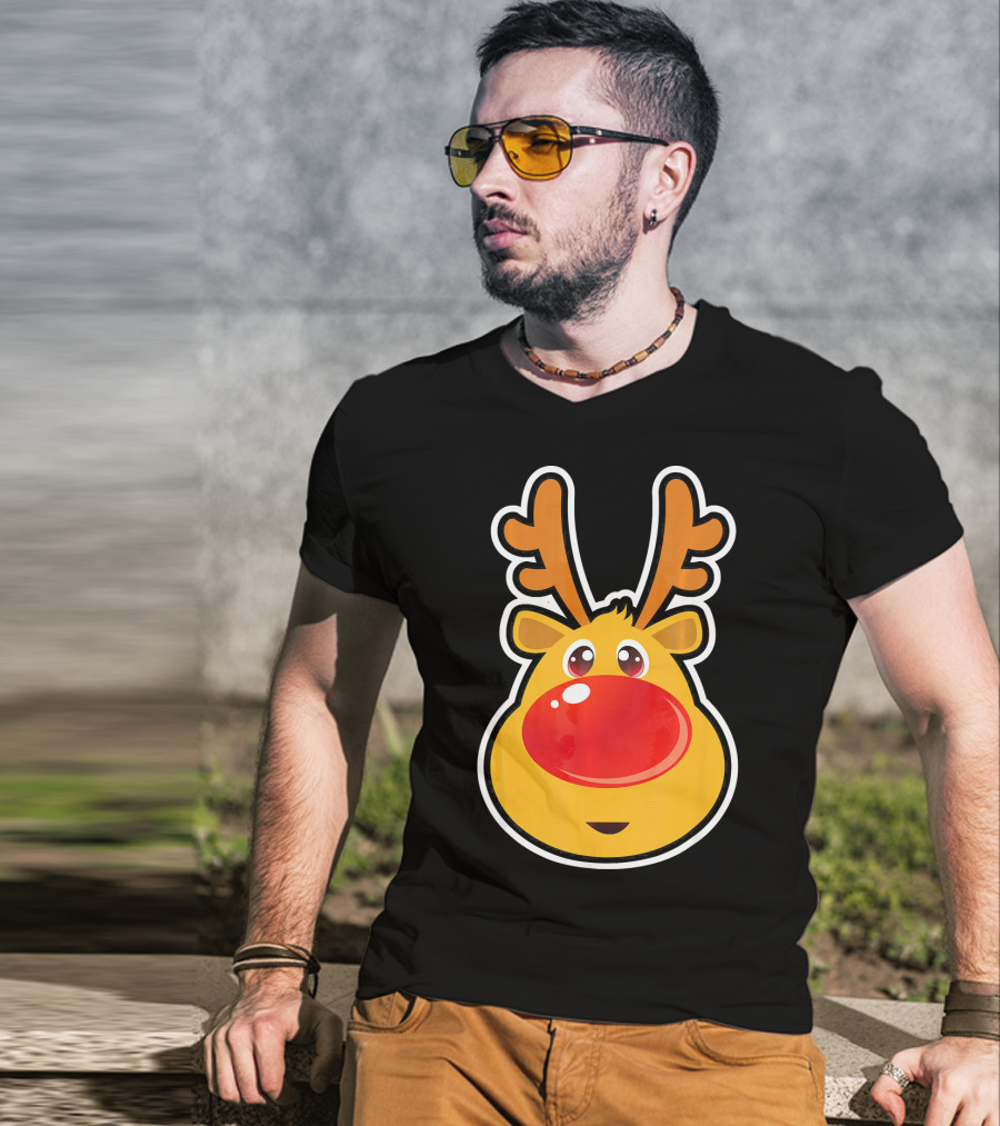 RUDOLPH Red Nose Reindeer Santa Iconic Character T-Shirt