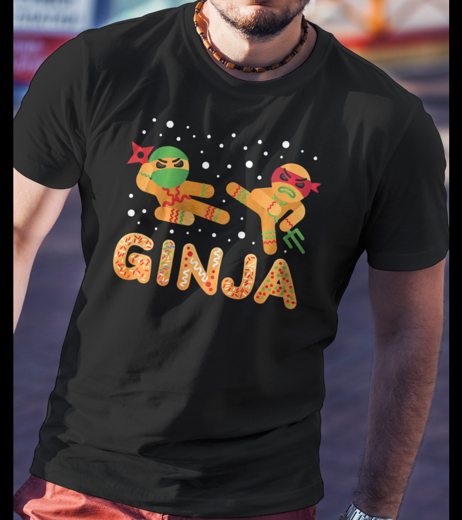 Ginja Gingerbread Man Ninja Cookie Fighters T-Shirt