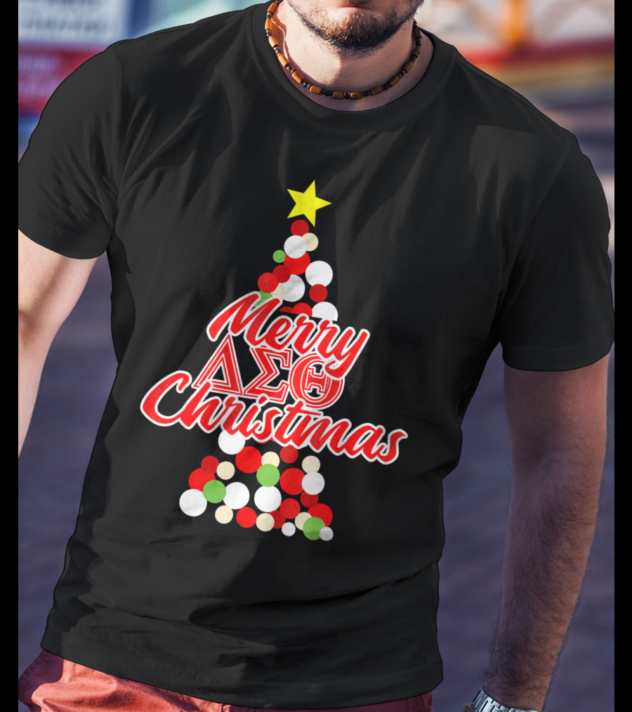 Merry Delta Sigma Theta Christmas Holiday Tree T-Shirt