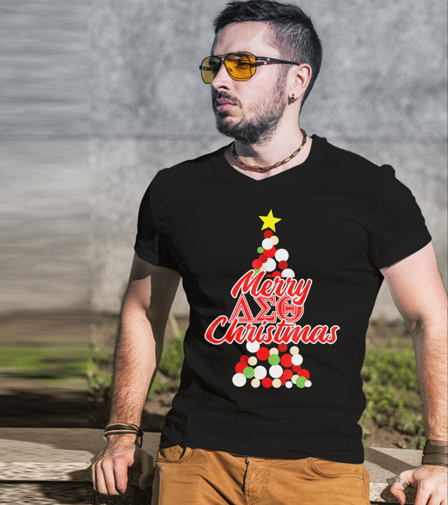 Merry Delta Sigma Theta Christmas Holiday Tree T-Shirt