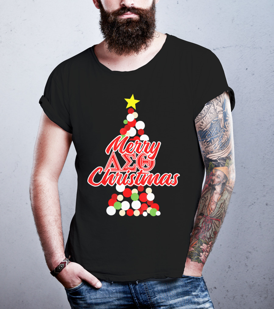 Merry Delta Sigma Theta Christmas Holiday Tree T-Shirt