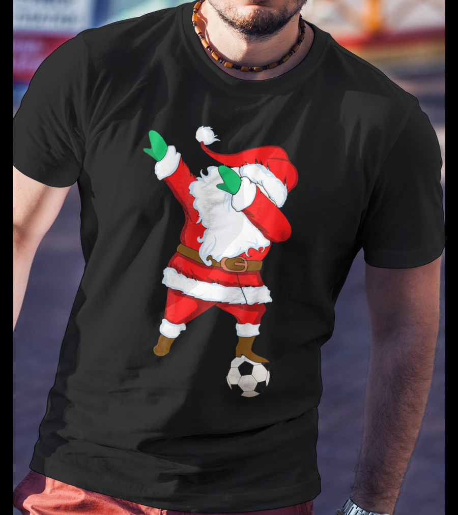 Santa Claus Dabbing With Soccer Ball T-Shirt