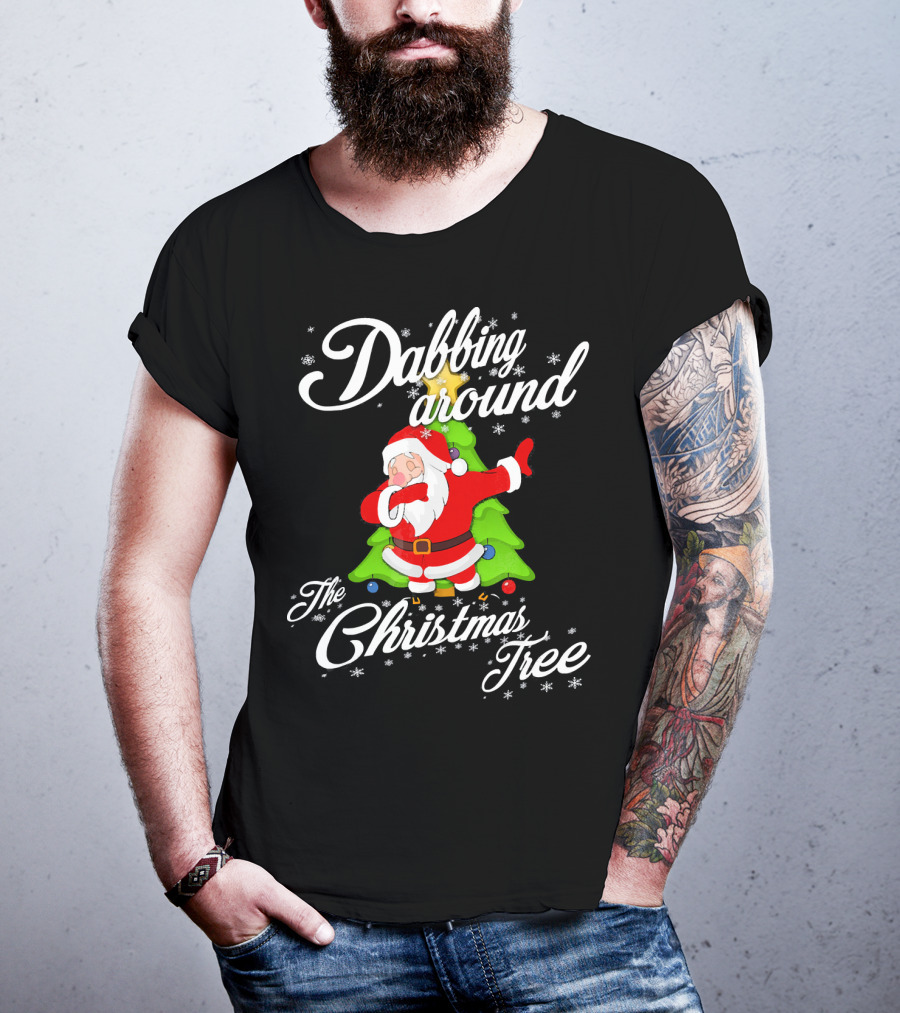 Dabbing Around The Christmas Tree Santa Claus T-Shirt