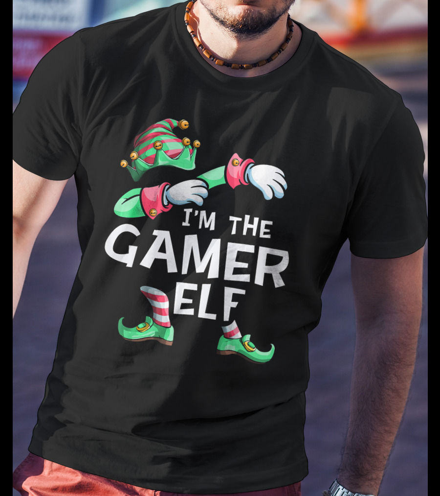 I'm The Gamer Elf Dabbing Christmas Family T-Shirt