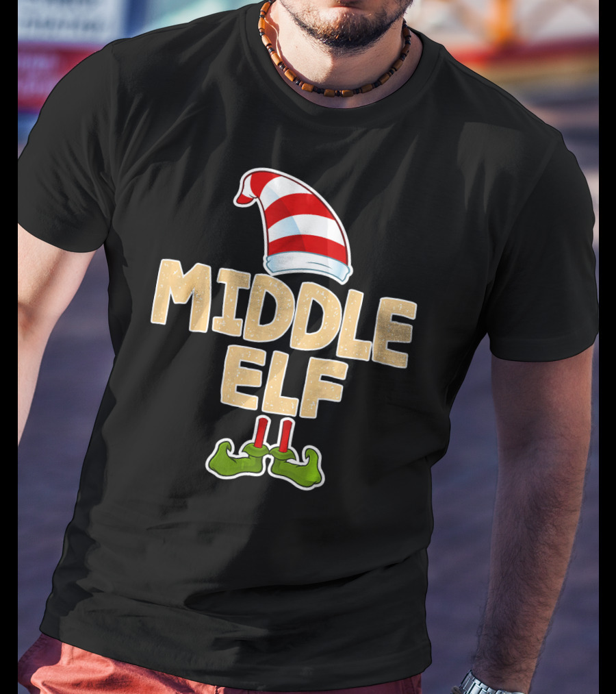 Middle Elf Candy Cane Hat And Green Shoes T-Shirt