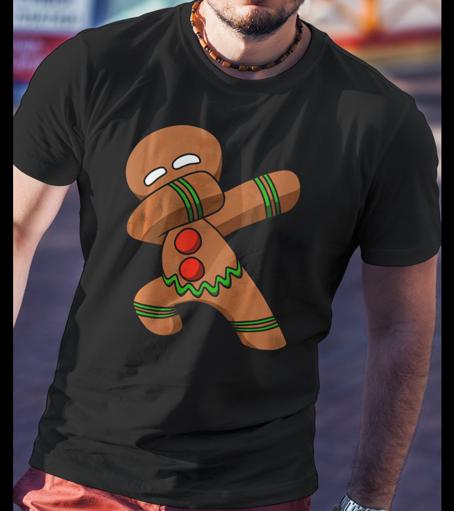 Dabbing Gingerbread Man Funny Christmas Cookie Dance T-Shirt