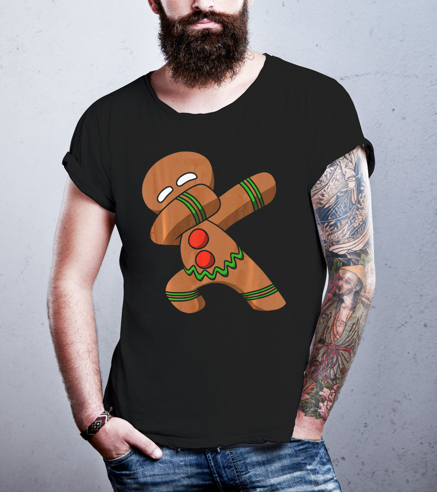 Dabbing Gingerbread Man Funny Christmas Cookie Dance T-Shirt