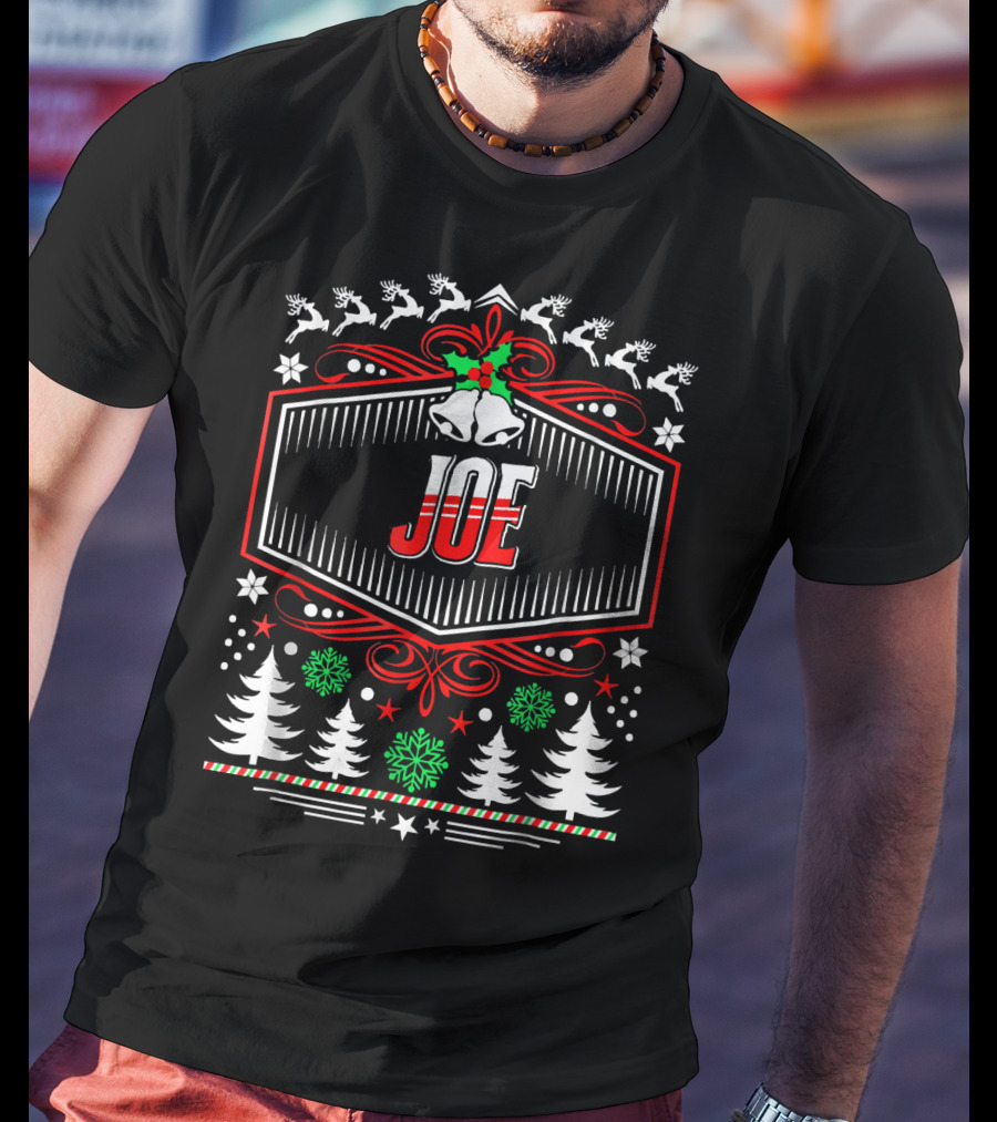 JOE Reindeer Snowflakes Christmas Trees Holiday T-Shirt