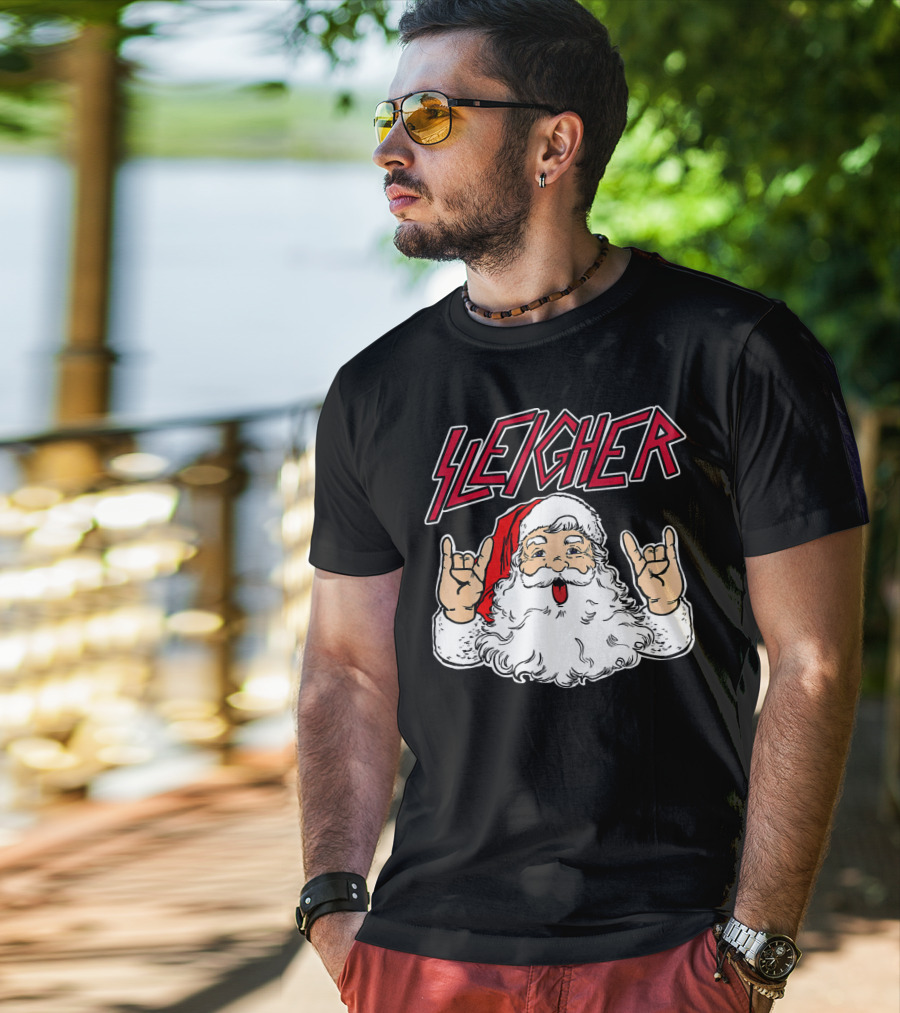 Santa Sleigher Funny Slayer Hail Santa T-Shirt