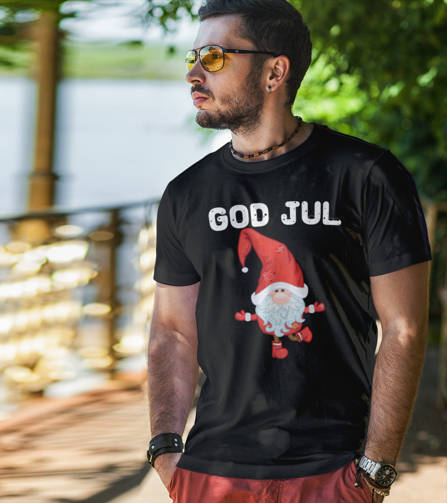 God Jul Santa Claus Swedish Merry Christmas Sweden T-Shirt