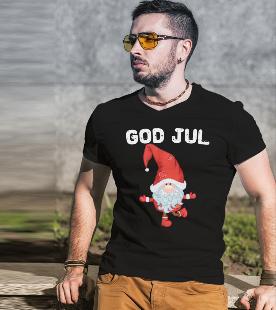 God Jul Santa Claus Swedish Merry Christmas Sweden T-Shirt