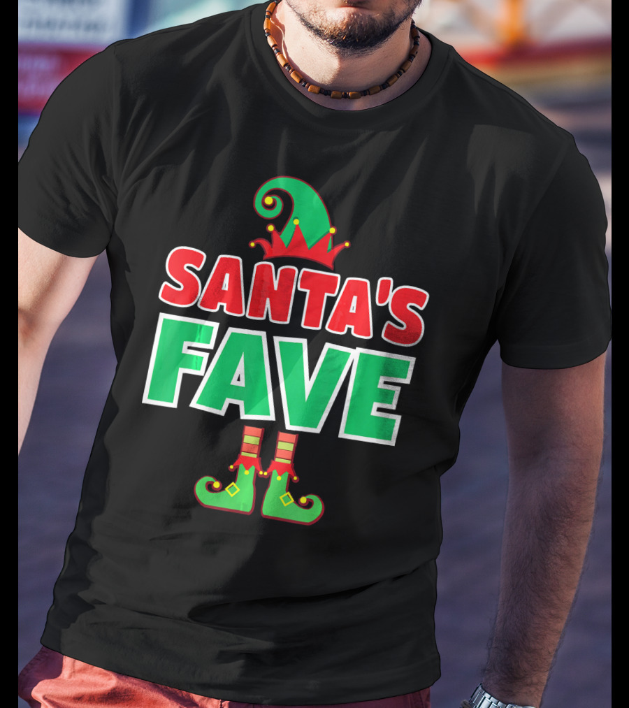 SANTA'S FAVE Elf Hat And Boots T-Shirt