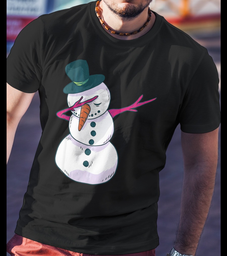 Christmas Snowman Dabbing Festive Dance Move T-Shirt
