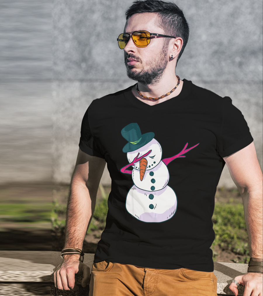 Christmas Snowman Dabbing Festive Dance Move T-Shirt