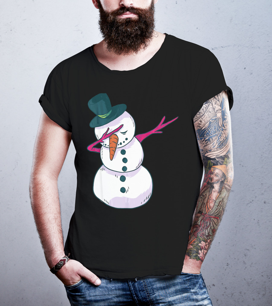 Christmas Snowman Dabbing Festive Dance Move T-Shirt