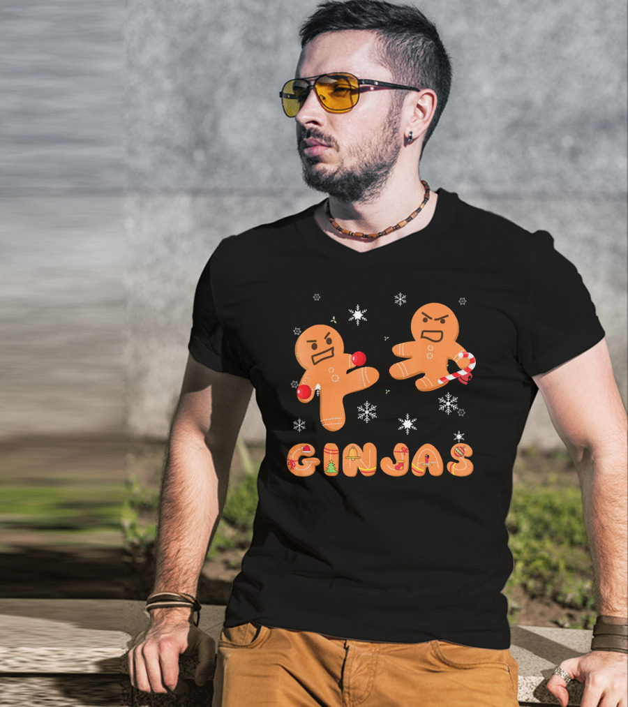 Ginjas Gingerbread Ninjas Holiday Fun T-Shirt