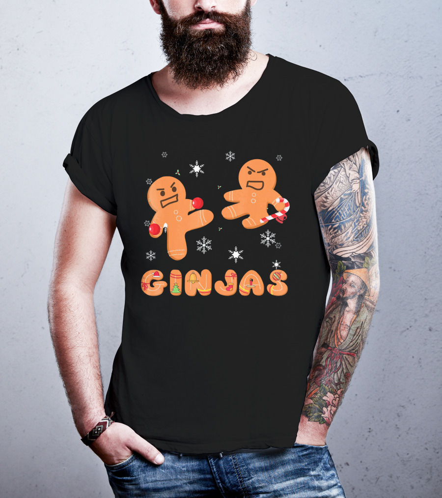 Ginjas Gingerbread Ninjas Holiday Fun T-Shirt