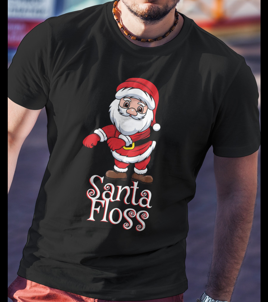 Santa Floss Christmas Hand Drawn Santa⟩ T-Shirt