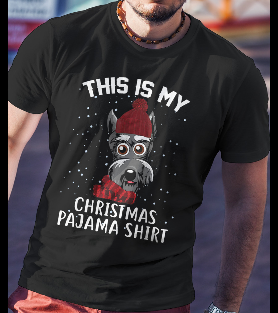 This Is My Christmas Pajama Shirt Schnauzer Dog T-Shirt