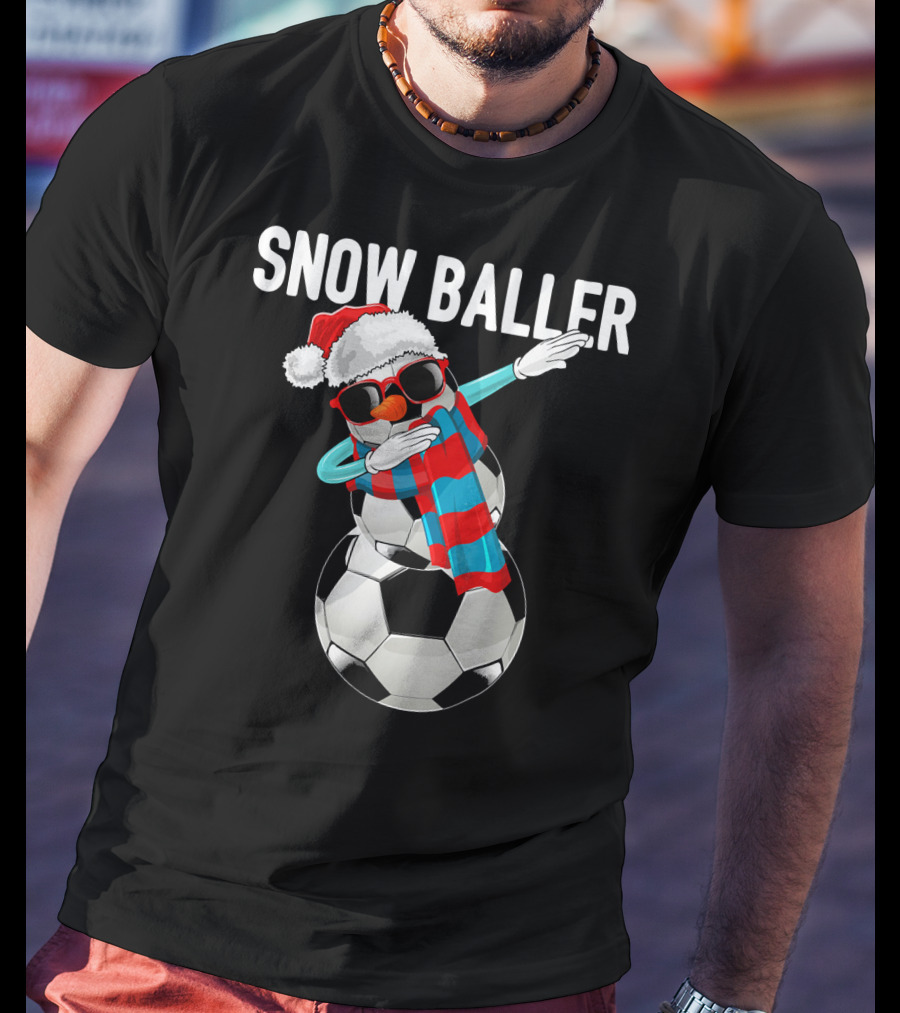 Snow Baller Dabbing Soccer Christmas Sno T-Shirt