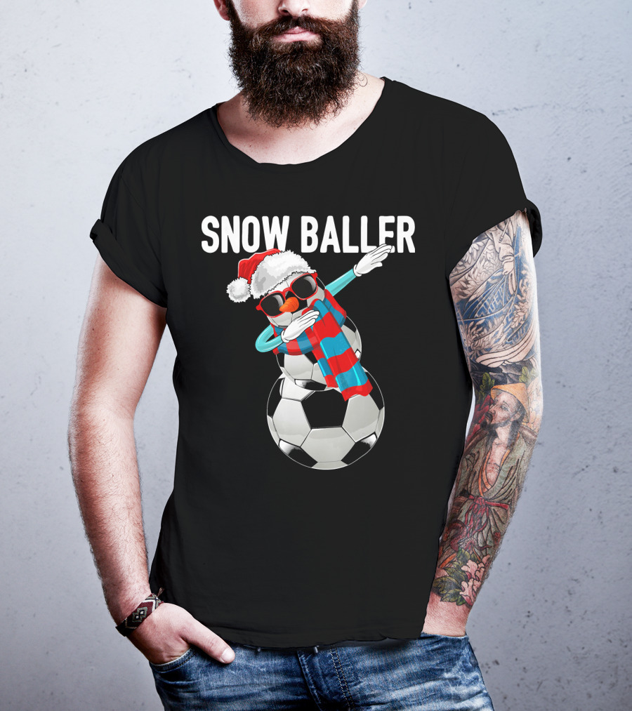 Snow Baller Dabbing Soccer Christmas Sno T-Shirt