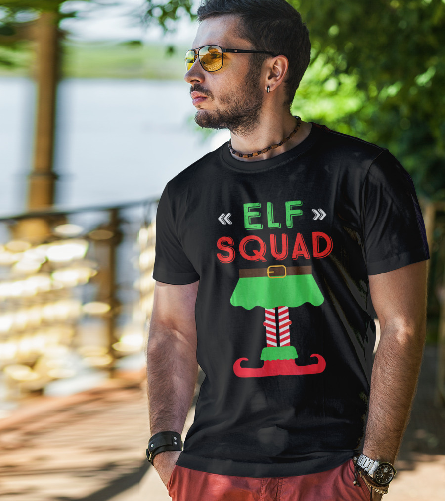Elf Squad Christmas Holiday Funny Festive T-Shirt