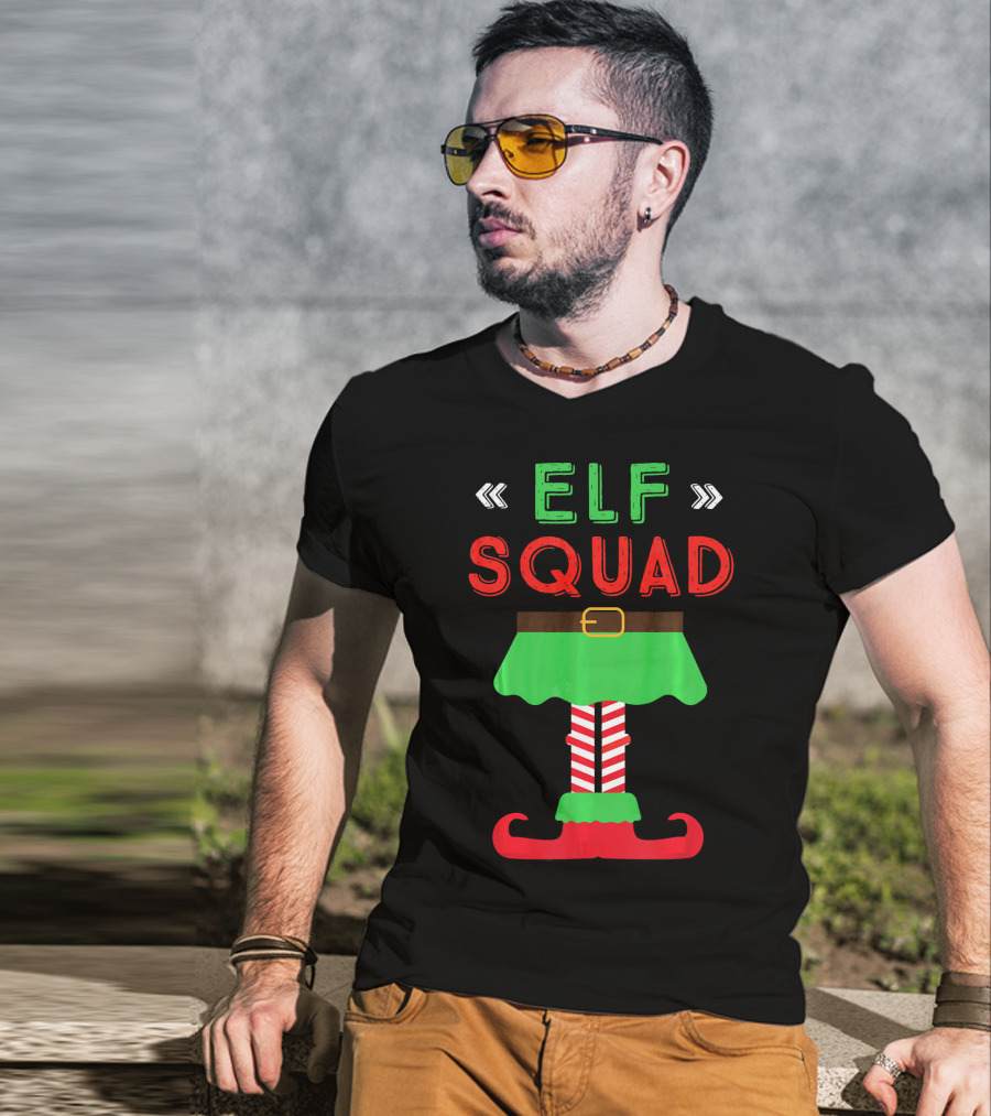 Elf Squad Christmas Holiday Funny Festive T-Shirt