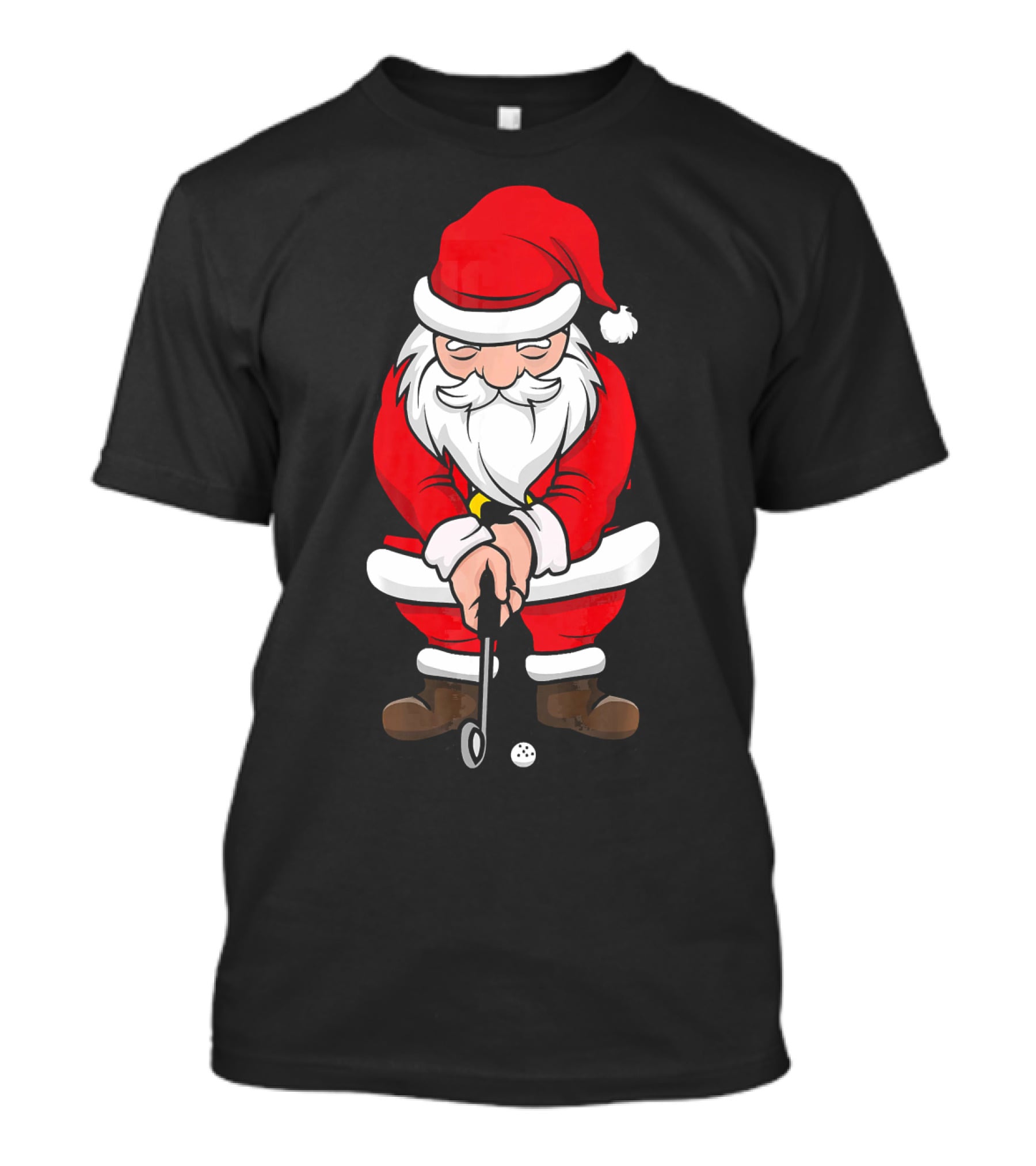 Christmas Santa Claus Golfing Swing T-Shirt