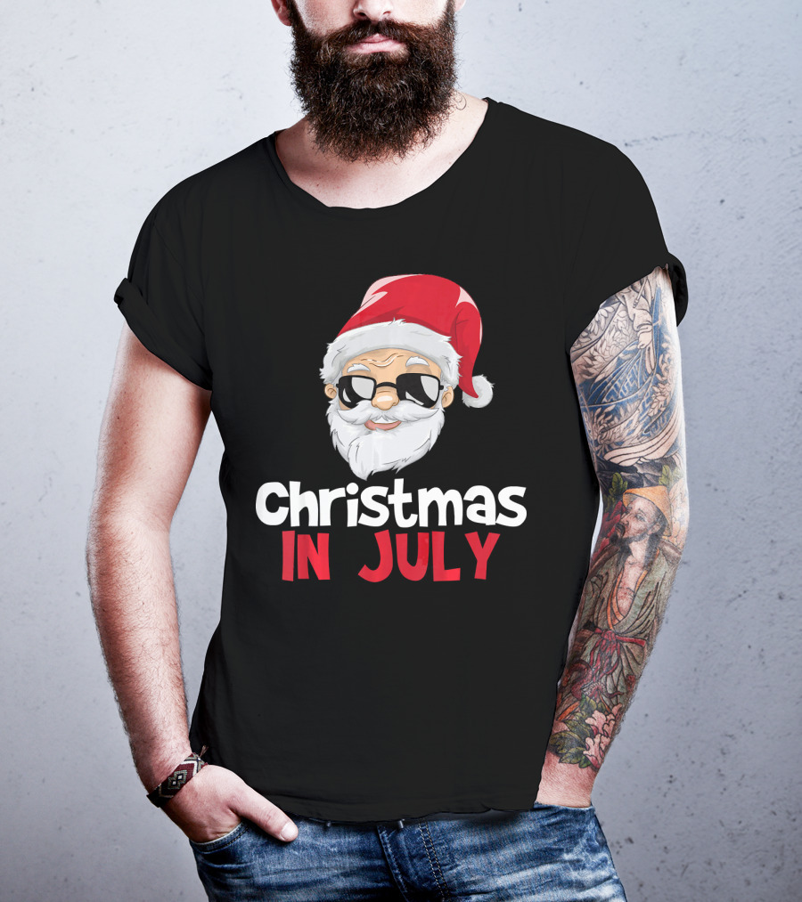 Christmas In July Santa Claus Iconic Holiday T-Shirt