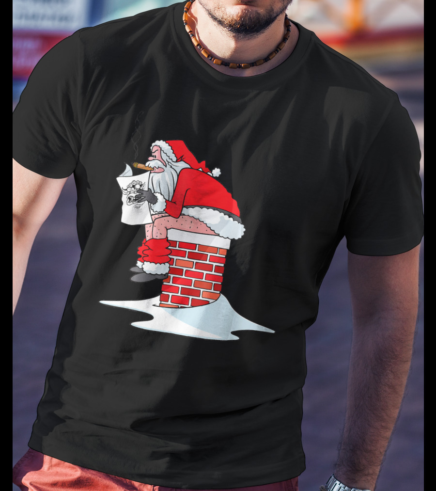 Merry Christmas Santa Claus Chimney Humor T-Shirt