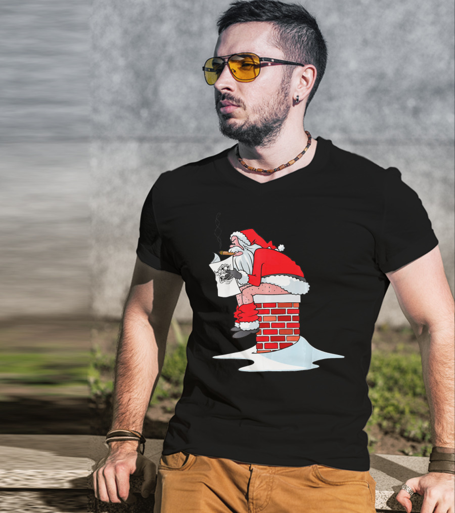 Merry Christmas Santa Claus Chimney Humor T-Shirt