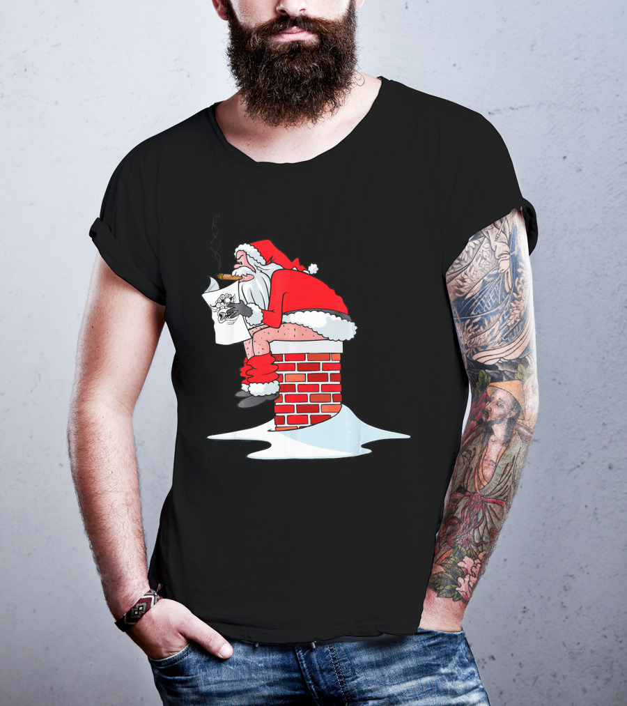 Merry Christmas Santa Claus Chimney Humor T-Shirt