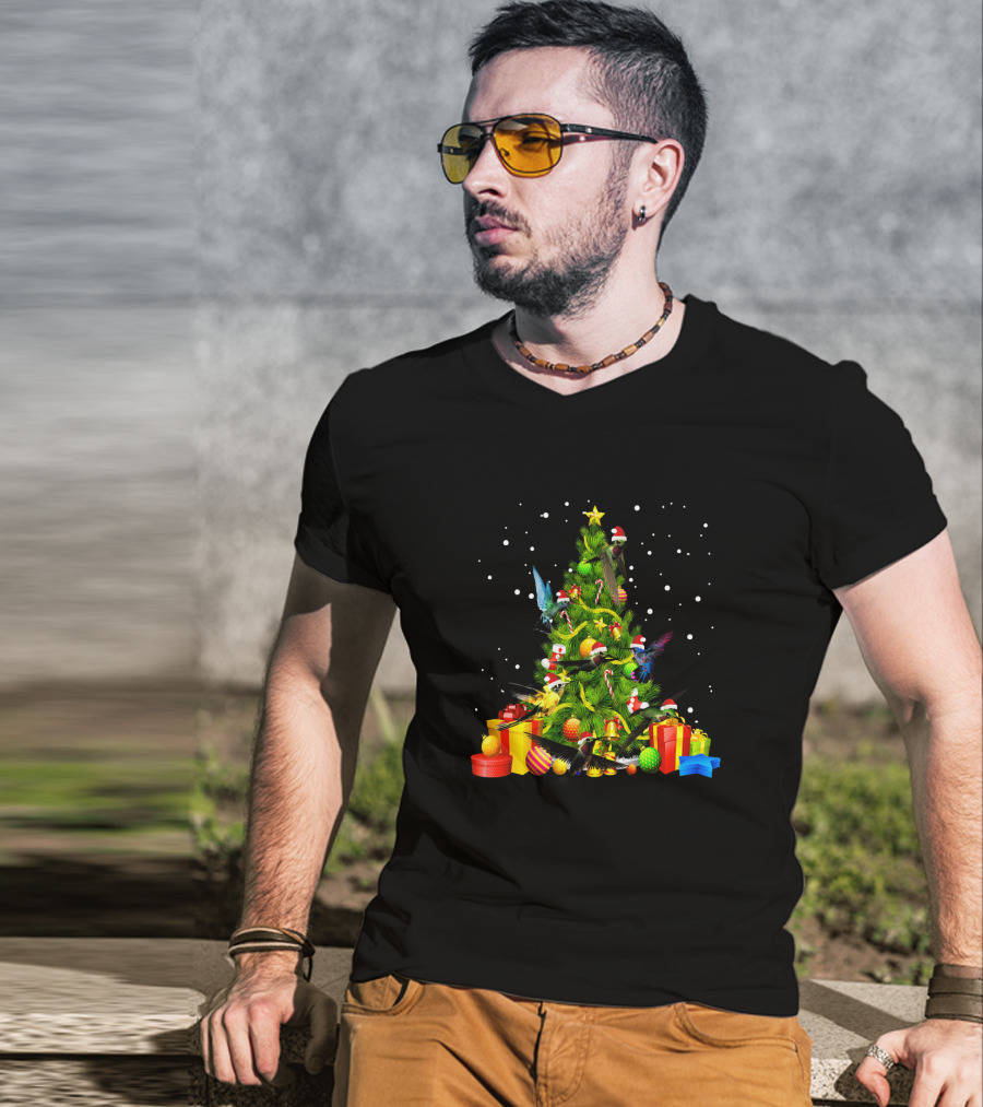 Funny Christmas Hummingbirds Bird Lover Holiday T-Shirt