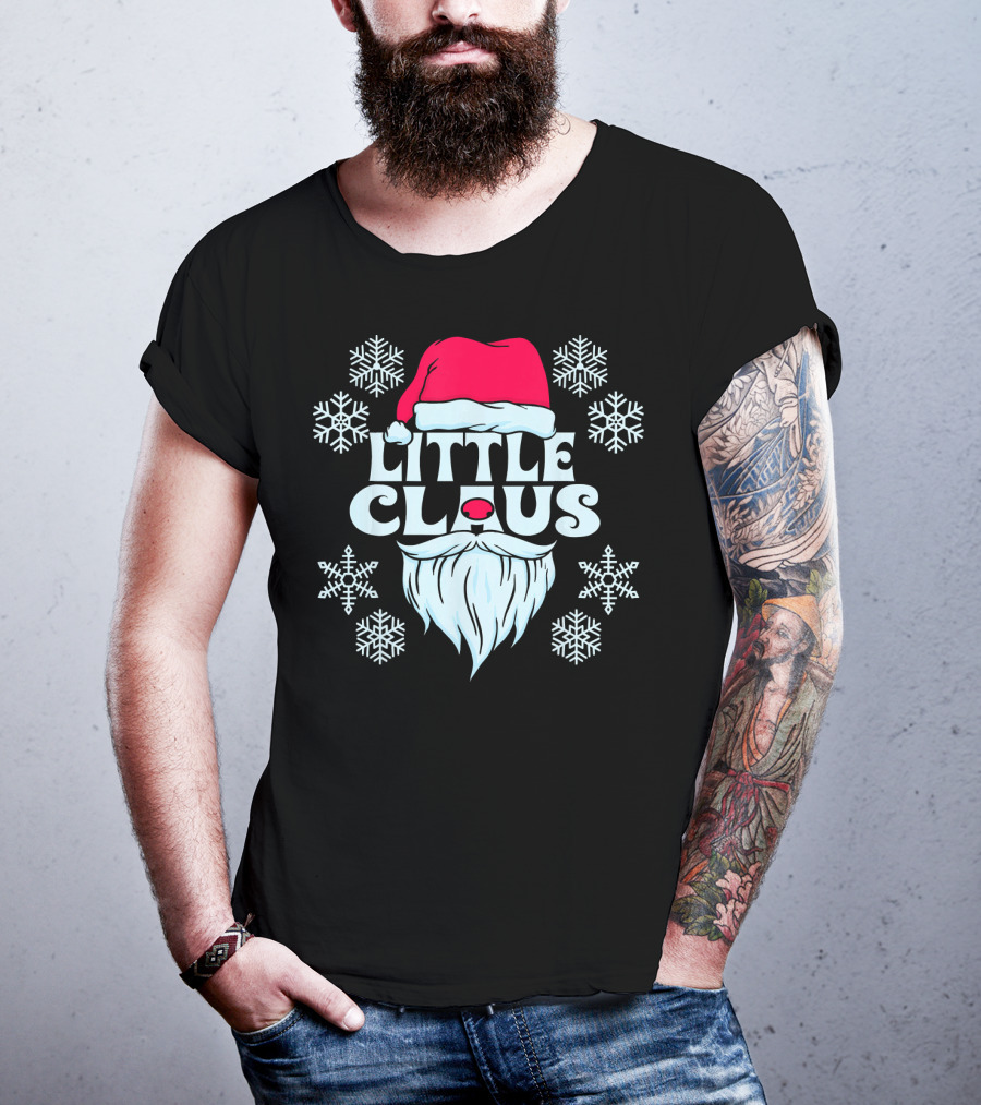 Little Claus Santa Snowflakes Hat Beard T-Shirt