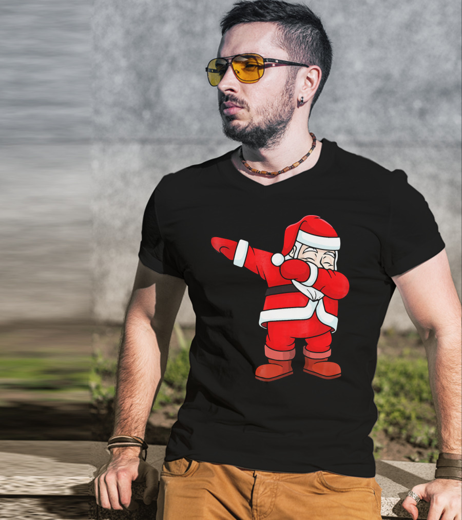 Dabbing Santa Claus Christmas Dance Pose Holiday Fun T-Shirt