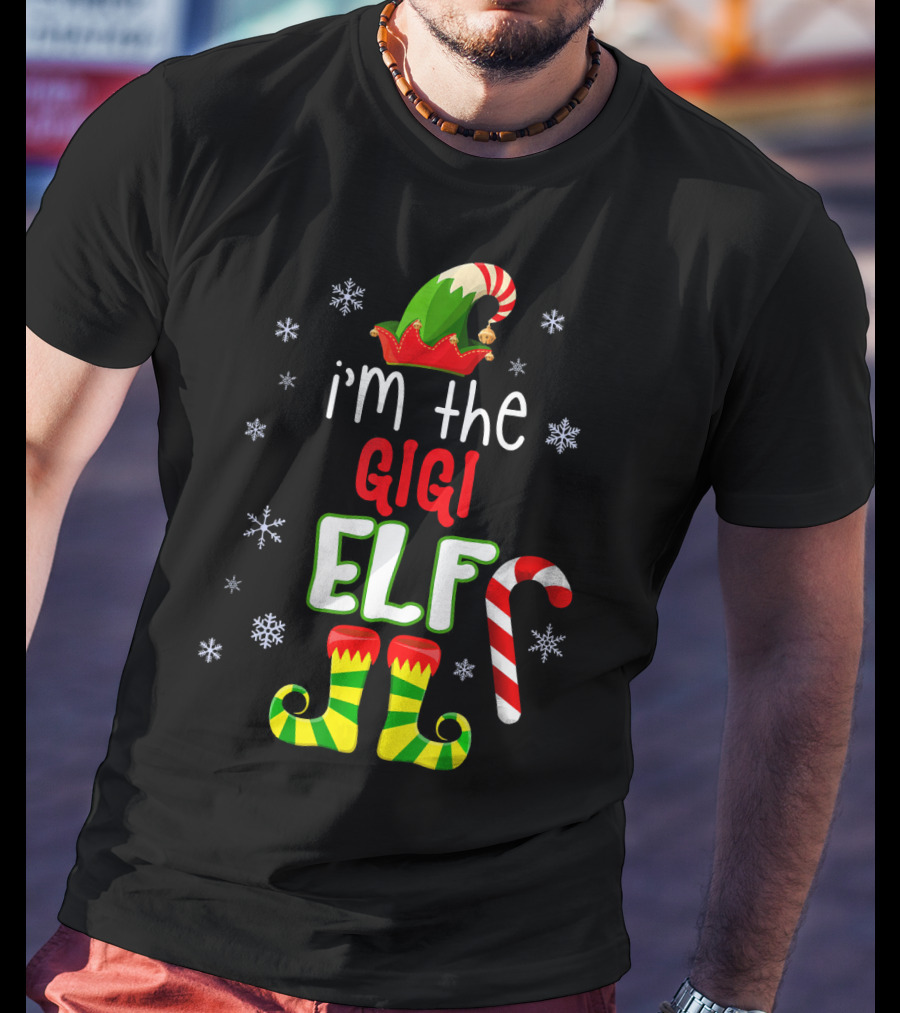 I'm The Gigi Elf Candy Cane Christmas Celebrations T-Shirt