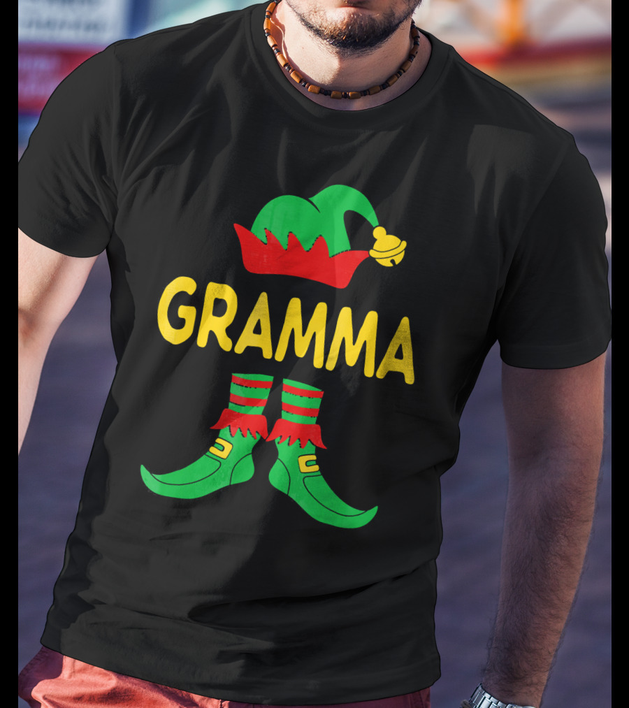 Gramma Elf Christmas Family Matching Outfit Holiday T-Shirt