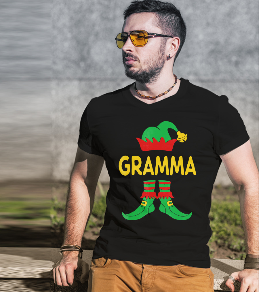Gramma Elf Christmas Family Matching Outfit Holiday T-Shirt