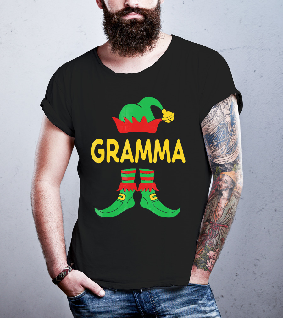 Gramma Elf Christmas Family Matching Outfit Holiday T-Shirt