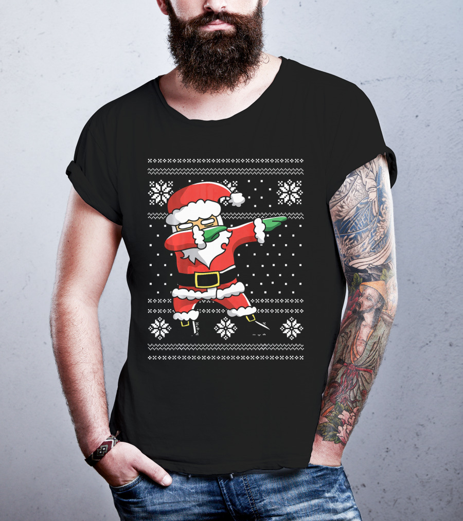 Festive Dabbing Santa Ugly Christmas T-Shirt