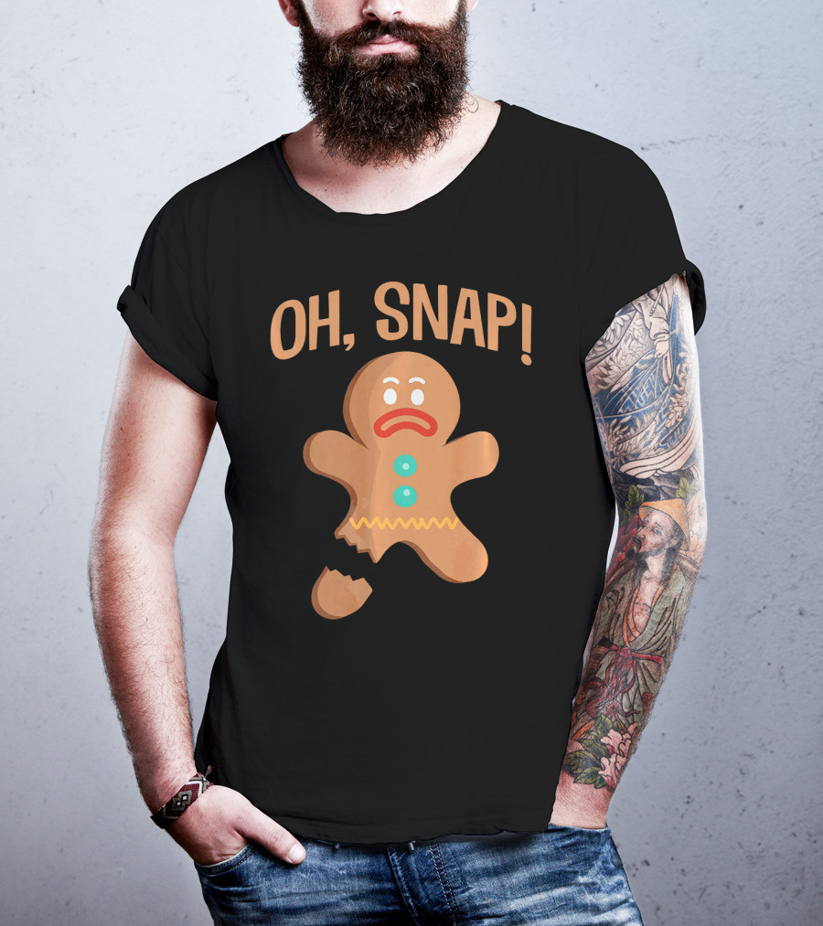 Oh Snap Gingerbread Cookie Broken Funny Holiday T-Shirt